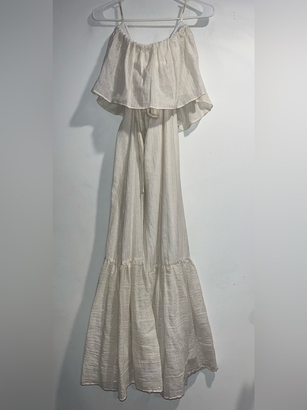 COREY LYNN CALTER Strapless ruffle maxi dress